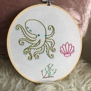 Ocean Creatures Handmade Embroidery Wall Hanging